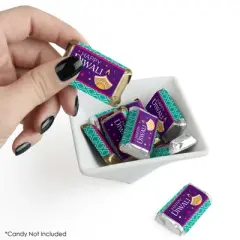 Big Dot of Happiness Happy Diwali - Mini Candy Bar Wrapper Stickers - Festival of Lights Party Small Favors - 40 Count