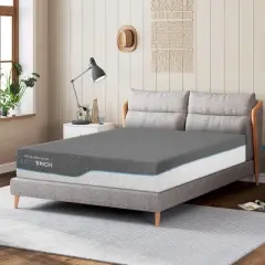 Vipbear 12 In/14 In Extra Firm Mattress with Ice Silk Cover | USA-Made Luxurious Cool Green Tea & Gel Memory Foam Mattress in a Box Washable Cover