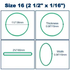 LotFancy 600Pcs Colored Rubber Bands for Office Supplies, Tie Dye, Size 16 (2 1/2" x 1/16")