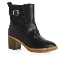 Women's  WIDE FIT Saskia Ankle Boot - black | EVANS