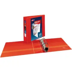 Avery Heavy-Duty View 3 Ring Binder, 3" One Touch EZD Rings, 3.5" Spine, 1 Red Binder (79325)