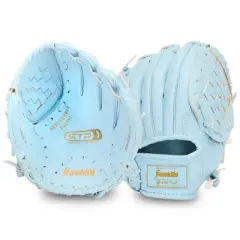 Franklin Sports 9" T Ball Glove with Ball Right Handed Thrower - Carolina Blue: PVC Material, All-Purpose T-Ball Use