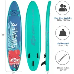 Costway 10.5ft\11ft Inflatable Stand Up Paddle Board W/ Backpack Leash Aluminum Paddle