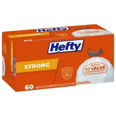 Hefty Strong Tall Kitchen Drawstring Trash Bags - 13gal/60ct