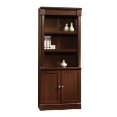 72" Palladia Library with Doors Select Cherry Red - Sauder