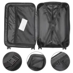 Karl Home 3in1 Set Portable ABS Trolley Case 20 inch / 24 inch / 28 inch Black
