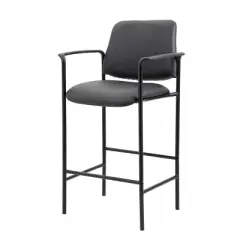 Stool with Arm Black- Boss Office Products