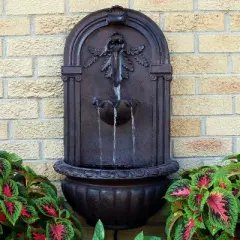 Sunnydaze 27"H Electric Polystone Florence Outdoor Wall-Mount Water Fountain