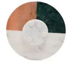 Lexi Home Marble Collection 12" Multi-Colored Lazy Susan