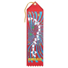 Beistle Participation Award Ribbon, 2" x 8", (6/Pkg) Multicolored