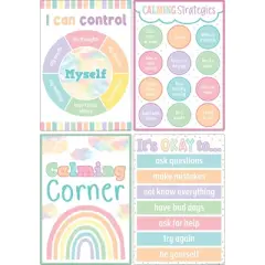 Teacher Created Resources&reg; Pastel Pop Calming Strategies Small Poster 12-Pack