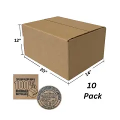 UOFFICE Pack of 10 Corrugated Boxes 20"x15"x12" Shipping Cartons