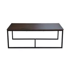 54" Wide Arcadia Acacia Wood Coffee Table Antiqued Mocha - Alaterre Furniture: Industrial, Trestle Base, Stained Wood