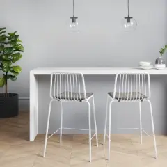 Set of 2 Sodra Rounded Seat Wire Counter Height Barstool White - Project 62&trade;