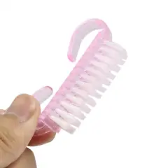 Unique Bargains Angle Shape Handle Nail Art Dust Cleaning Brush Pink 10 Pcs