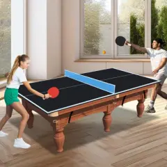 SEVOBAL Table Tennis Accessories 7ft Mid Size Ping Pong Conversion Top Foldable Portable for Indoor Games, Black, 40"*22"*3"