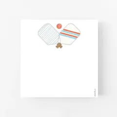Pickleball 6" x 6" Square Notepad by Ramus & Co (100 Heavyweight Tear-Off Sheets)