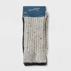 Women's Fine Ribbed Nep 3pk Crew Socks - Universal Thread&trade;