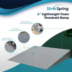 VersaRamp 6" Rise Lightweight Foam Threshold Ramp, Portable Access for Wheelchairs and Mobility Scooters at Doors, Curbs and Steps, 800 Lb Capacity
