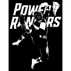 Men's Power Rangers Black Ranger Jump Kick T-Shirt