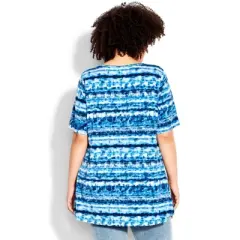 Women's Plus Size Liv Pleat Front Tunic  - Ocean Tie Dye | AVENUE