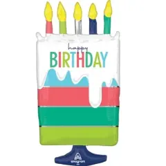 LoonBalloon 30 Inch Modern Cake Birthday Balloon with 4 latex balloons - Festive & Trendy