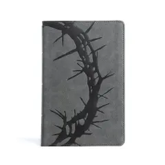 CSB Large Print Personal Size Reference Bible, Charcoal Leathertouch - by  Csb Bibles by Holman (Leather Bound)