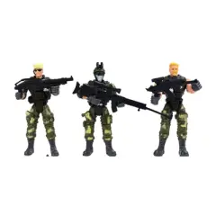 Ready! Set! Play! Link Special Force Army SWAT Soldiers Action Figures With Military Gear and Accessories - Pack of 6