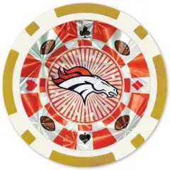 MasterPieces Casino Style 20 Piece 11.5 Gram Poker Chip Set NFL Denver Broncos Gold Edition