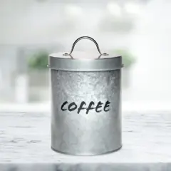 Amici Home Hyde Coffee Canister, Galvanized Metal Storage Canister, Rustic Kitchen D&eacute;cor, Countertop Dry Goods Container, Food Safe