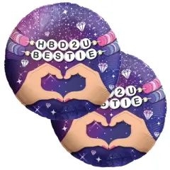 LoonBalloon Birthday Bestie Bracelets Holographic Standard Size Balloon Set