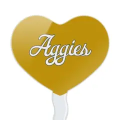 UC Davis Secondary Logo Heart Love Cupcake Picks Toppers Decoration Set of 6