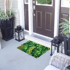 J&V TEXTILES 18" x 28" Outdoor Heavy Duty Coir Mat (New Floral)