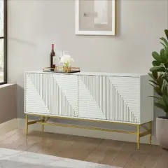 Rudy 65'' Wide Modern Buffet Cabinet Sideboard with Metal Legs| KARAT HOME
