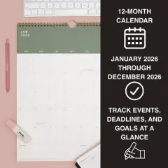 Altitude 2026 12 Months 12"x15" Wall Calendar Monthly Dark Sage