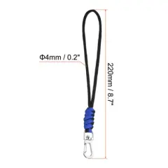 Unique Bargains Braided Wrist Polyester Keychain Wallets Badge Lanyard with Hook 2 Pcs