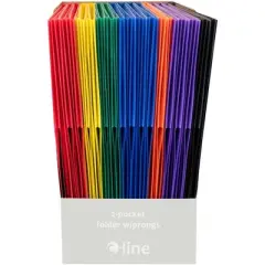 C-Line 2-Pocket Poly Portfolio with Prongs, Assorted Colors, Set of 36