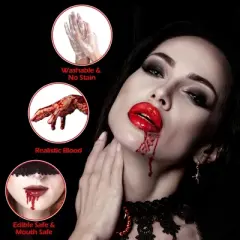 FUN LITTLE TOYS 2 Packs Fake Blood 32oz for Halloween Makeup, Zombie, Vampire and Monster