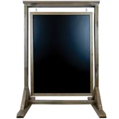 Excello Global Products Black Handcrafted Chalkboard Sign: Sidewalk Sign Message Board with Double Sided Display