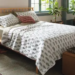 14"x20" Traditional Printed Woodblock Oblong Decorative Pillow Bronze - Threshold&trade;