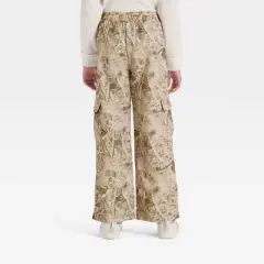 Girls' Nylon Wide Leg Cargo Pants - art class&trade; Tan