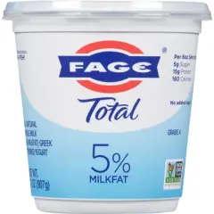 FAGE Total 5% Milkfat Plain Greek Yogurt