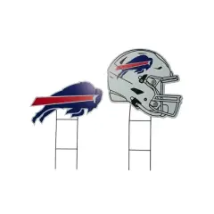 NFL Buffalo Bills 2pk Logo and Helmet Garden Stake Set