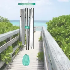 Woodstock Wind Chimes Signature Collection, Woodstock Beachcomber Chime, 24'' Silver Wind Chime BCGG