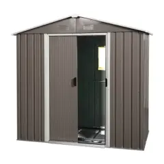 Outdoor Metal Storage Shed With Window (8ft x 4ft) Aluminum Frames Outdoor Storing Tools