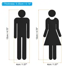 Unique Bargains Self-Adhesive Office Business Men Women Restroom Sign 2 Pairs