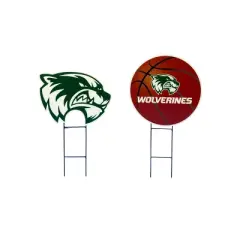 NCAA Utah Valley Wolverines 2pk Logo and Helmet Garden Stake Set