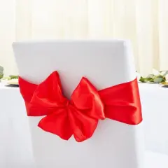 Sparkle and Bash 12 Pack Red Ribbon Chair Bows for Wedding, Baby Shower, Birthday Party Decorations