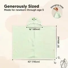 KeaBabies PlayPals Baby Towels with Hood for Girls, Boys, 100% Organic Soft Cotton Hooded Bath Towels for Newborn, Kids