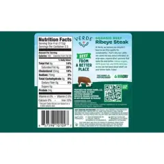 Verde Farms Organic Grassfed Ribeye - 10oz